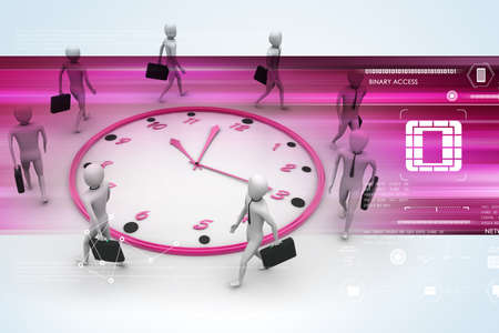 Business man walk around the clockの写真素材
