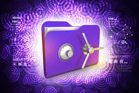 folder with safe lockの写真素材