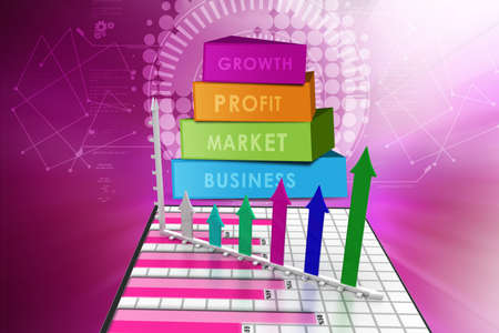 Business growth graph and chartの写真素材