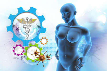 young woman touching her painful jointsの写真素材