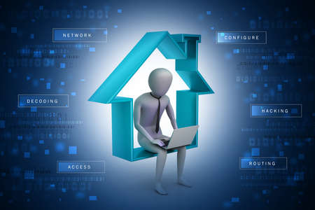 Work at home conceptの写真素材