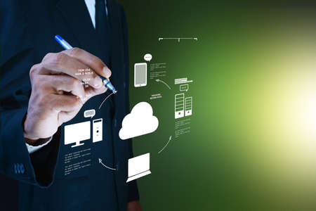 Business man showing concept of cloud computing.の写真素材