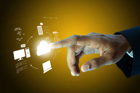 Business man showing concept of cloud computing.の写真素材