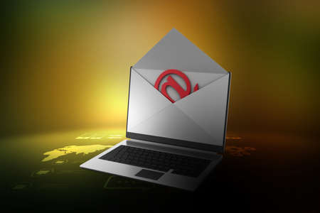 Email and laptopの写真素材