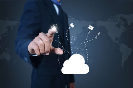 Business man showing concept of cloud computing.の写真素材