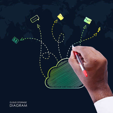 Business man showing concept of cloud computing.の写真素材