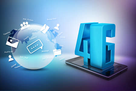 Smart phone with 4Gの写真素材