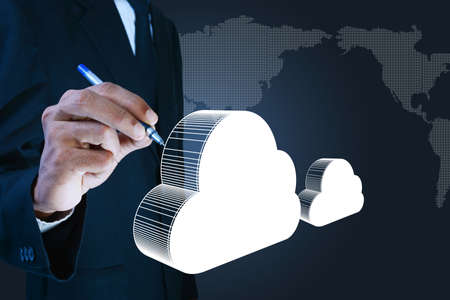 Business man showing concept of cloud computing.の写真素材
