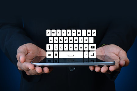 Man showing computer keys