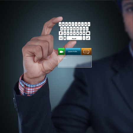 Man showing computer keys