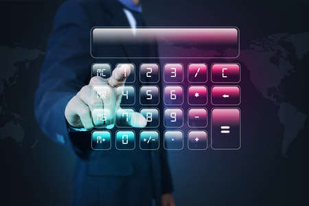 Man showing computer keysの写真素材