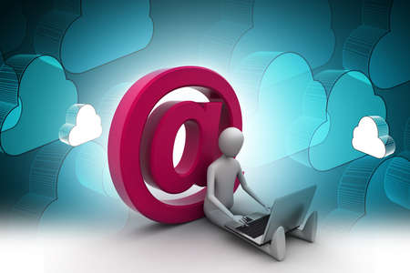 3d person e mail symbolの写真素材