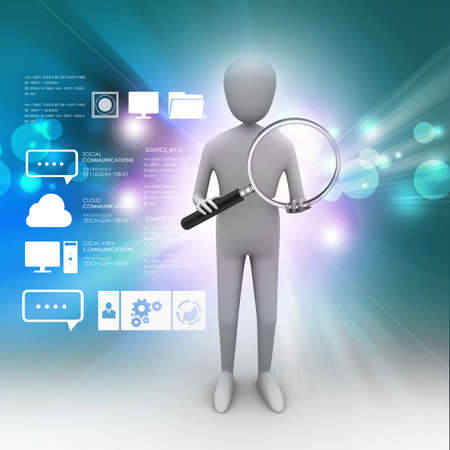 Man with magnifierの写真素材