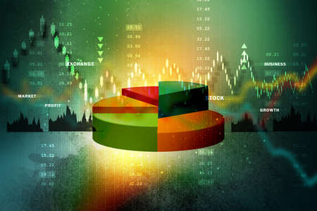 The Stock Market graph with pie chartの写真素材