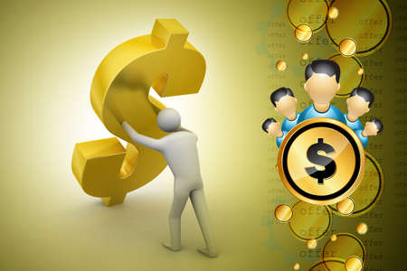 People with dollar signの写真素材