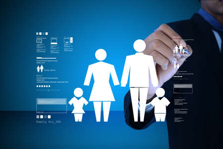 Man drawing  family iconの写真素材