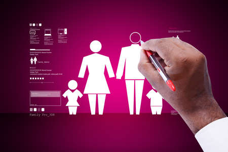 Man drawing  family iconの写真素材