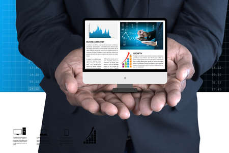 Business man makes presentationの写真素材