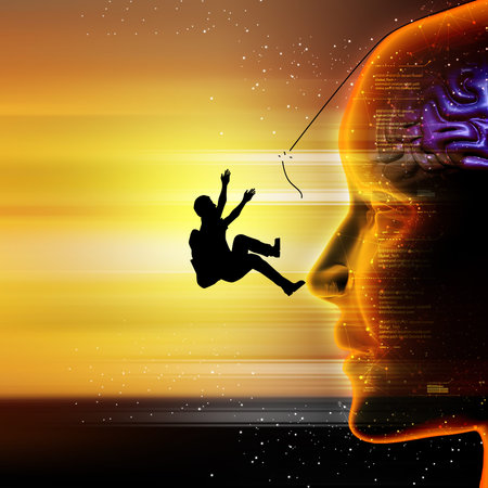 Man climbing the head