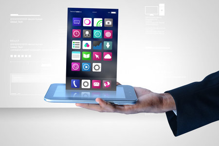 Man showing app icons