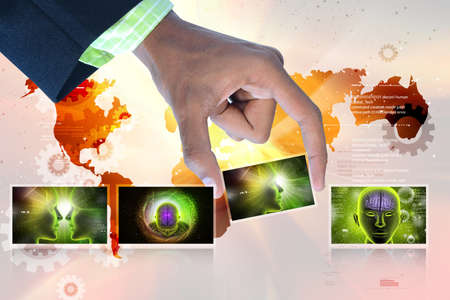 Man showing medicine technology conceptの写真素材