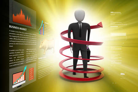 3d man business success conceptの写真素材