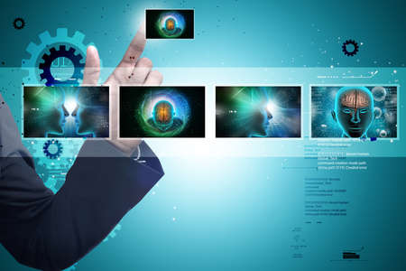 Man showing medicine technology conceptの写真素材