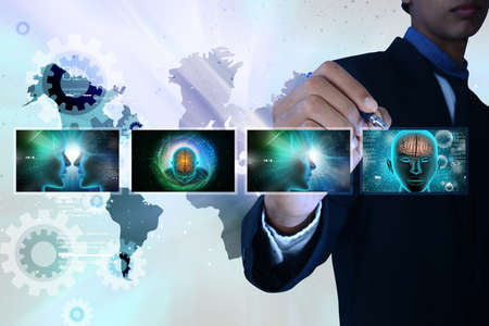 Man showing medicine technology conceptの写真素材