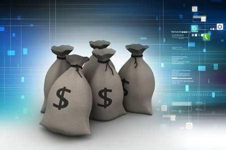 Dollar kept in sackの写真素材