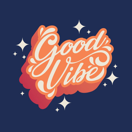 Good vibes. Hand drawn lettering phrase. Vector illustration.のイラスト素材
