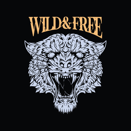 Wolf head vector logo, emblem, label, badge, t-shirt printのイラスト素材