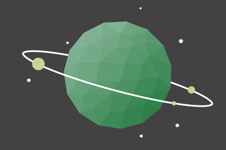 icon planet green In space