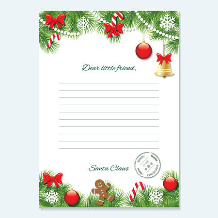 Christmas letter from Santa Claus template.のイラスト素材