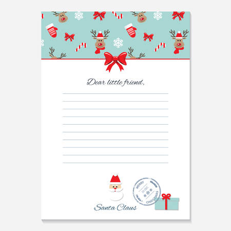 Christmas letter from Santa Claus template.のイラスト素材