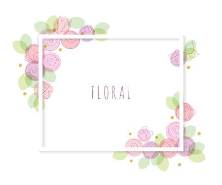 Floral decorative frame template. Modern simple design. Vectorのイラスト素材