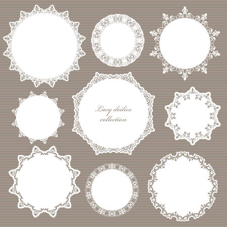 Decorative elements set for wedding, baby shower, scrapbook design.のイラスト素材