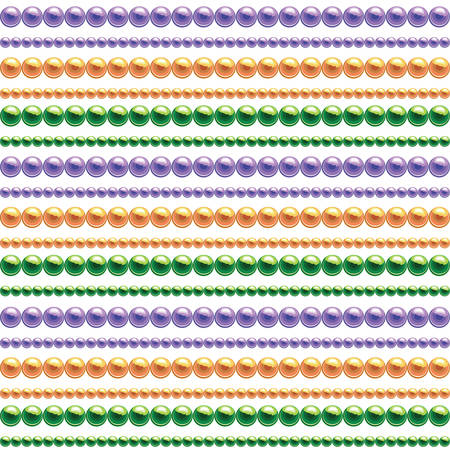 Mardi Gras beads decorative seamless pattern background. Fat tuesday carnival. Vector illustrationのイラスト素材