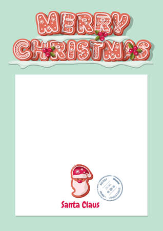 Christmas letter from Santa Claus template A4. Vectorのイラスト素材