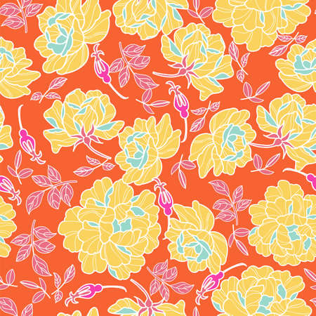 peony pattern wallpaperのイラスト素材