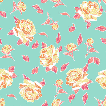 peony pattern wallpaperのイラスト素材