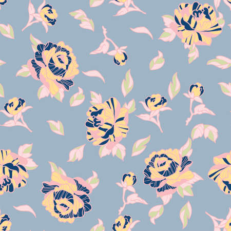 peony pattern wallpaperのイラスト素材