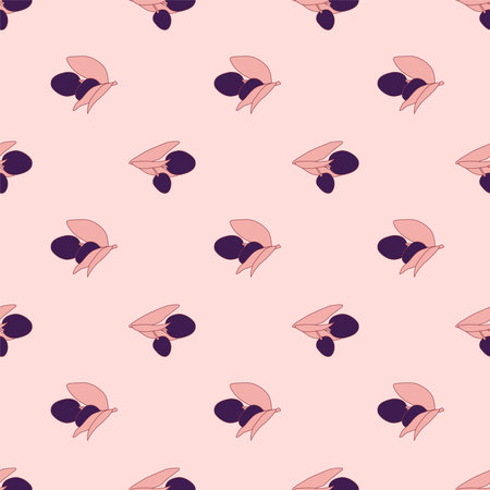Vector simple seamless pattern with dark olives branchesのイラスト素材