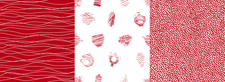 Vector seamless pattern set. Pattern with ceramic products in line art style