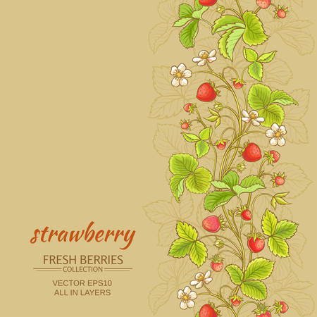 strawberry vector pattern on color backgroundのイラスト素材