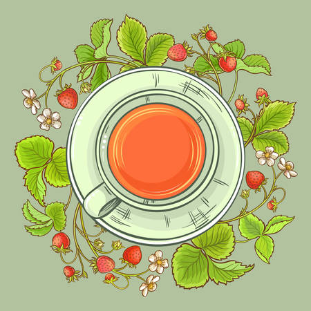 cup of strawberry teaのイラスト素材