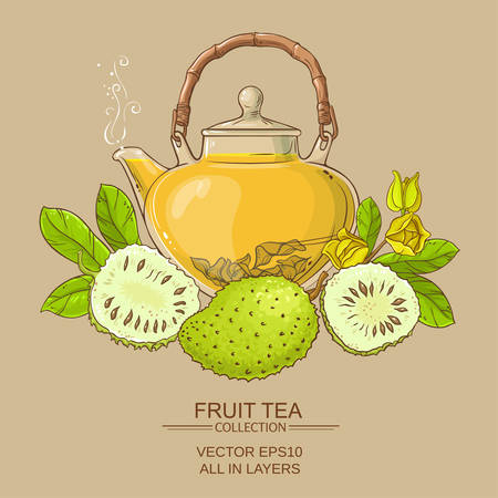 soursop tea vector background on color backgroundのイラスト素材