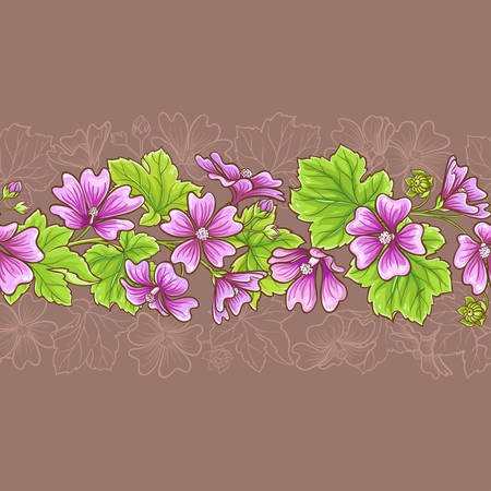 malva vector seamless pattern on color backgroundのイラスト素材
