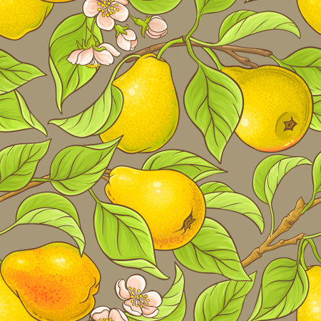 pear breanch vector pattern on color background