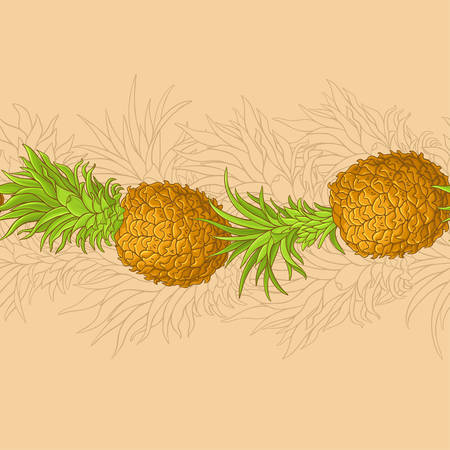 pineapple vector patternのイラスト素材