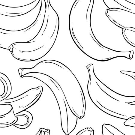 banana fruit seamless pattern on white backgroundのイラスト素材